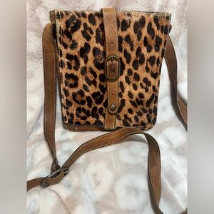 Patricia Nash Hair on Hide Leopard Crossbody Bag